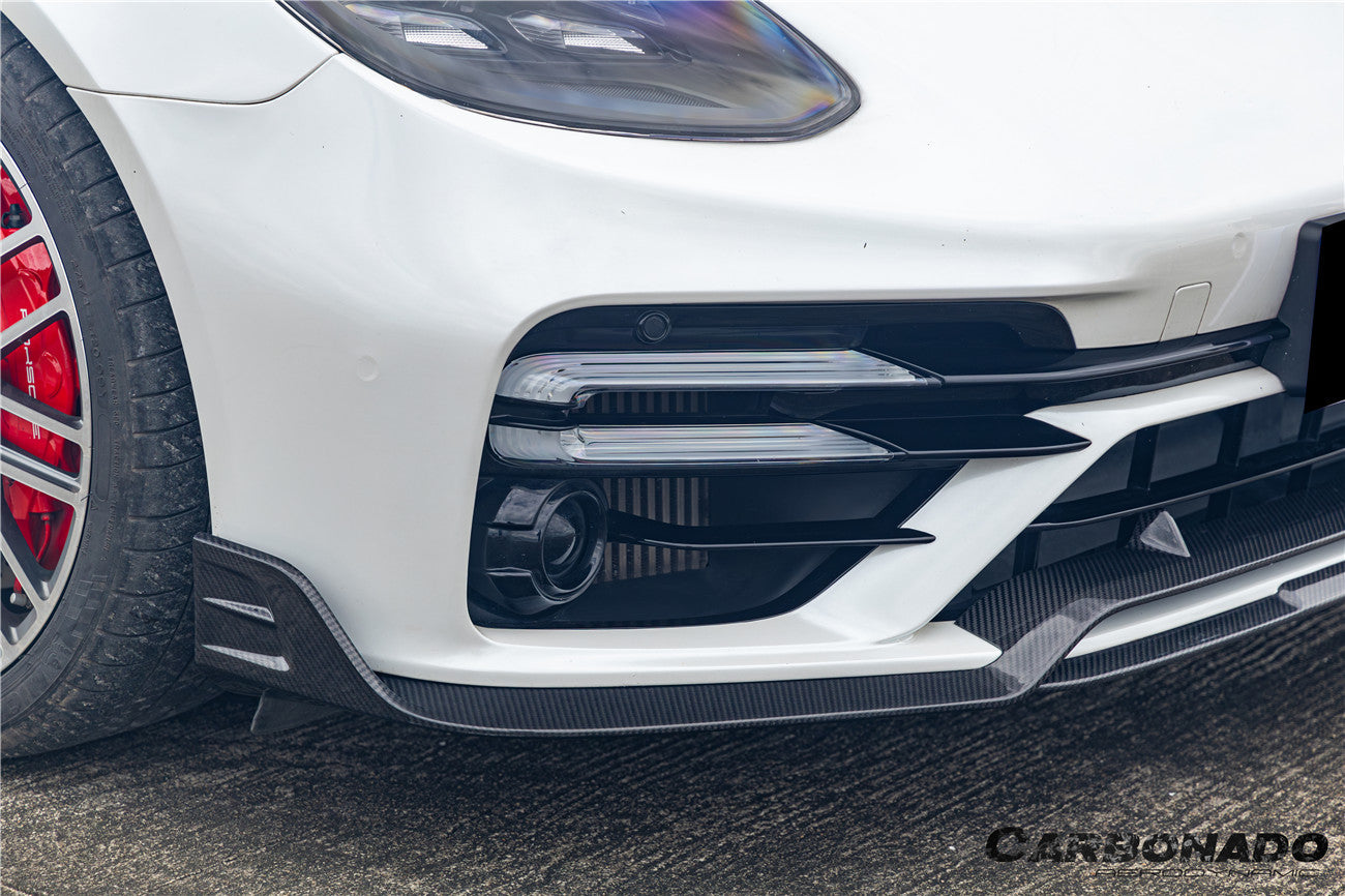 Carbonado 2017-2023 Porsche Panamera 971 Turbo S KDA Style Dry Carbon Fiber Front Lip