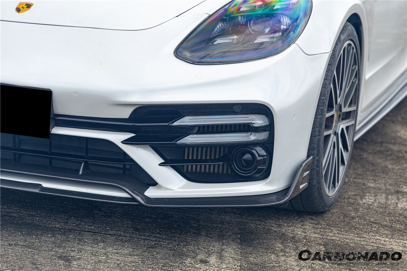 Carbonado 2017-2023 Porsche Panamera 971 Turbo S KDA Style Dry Carbon Fiber Front Lip