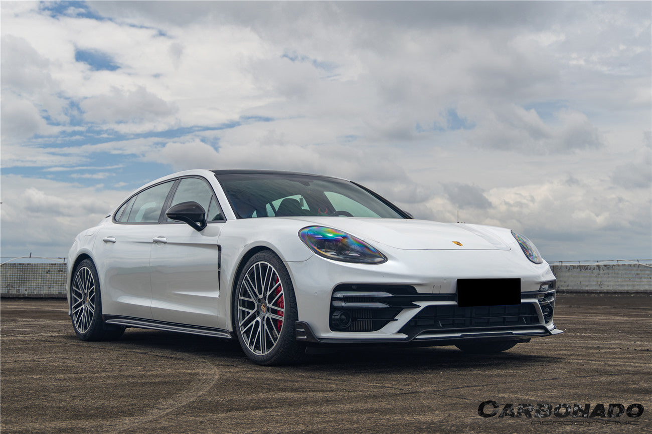 Carbonado 2017-2023 Porsche Panamera 971 Turbo S KDA Style Dry Carbon Fiber Front Lip
