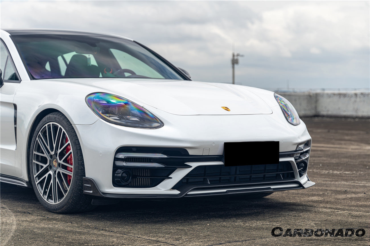 Carbonado 2017-2023 Porsche Panamera 971 Turbo S KDA Style Dry Carbon Fiber Front Lip