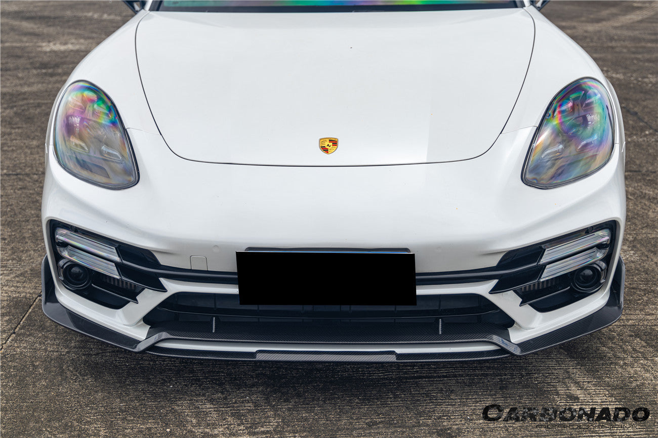 Carbonado 2017-2023 Porsche Panamera 971 Turbo S KDA Style Dry Carbon Fiber Front Lip
