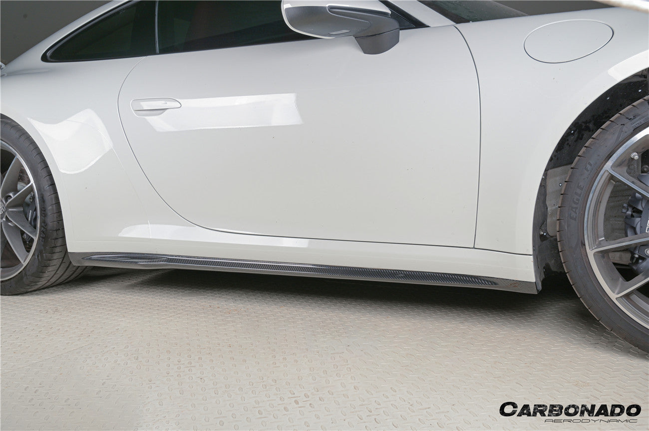 Carbonado 2019-2024 Porsche 911 992 Carrera    Cabriolet Convert Turbo SD Style Dry Carbon Fiber Side Skirts