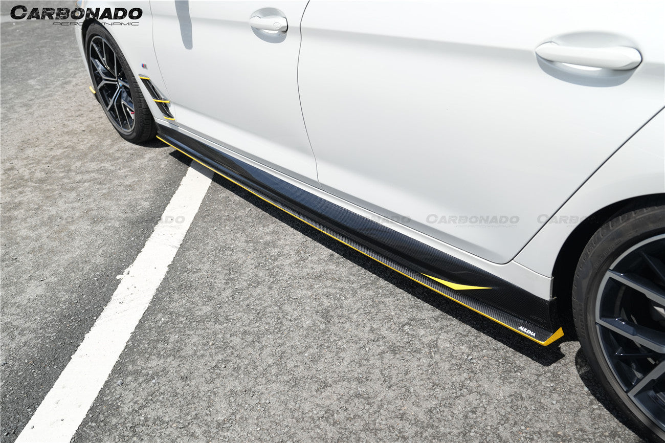 Carbonado 2016-2023 BMW 5 Series G38 M-tech AD Style Dry Carbon Fiber Side Skirts