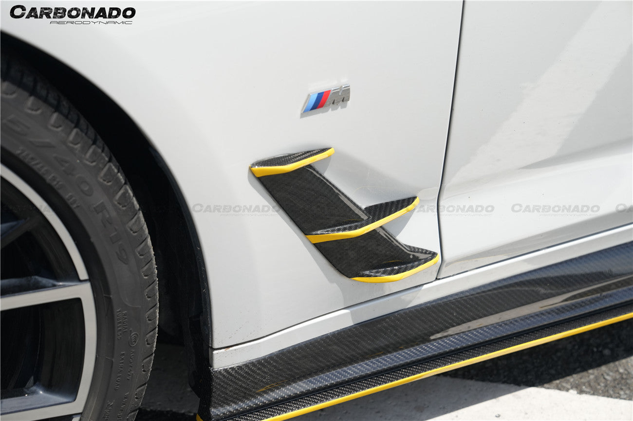Carbonado 2016-2023 BMW 5 Series G38 M-tech AD Style Dry Carbon Fiber Side Skirts