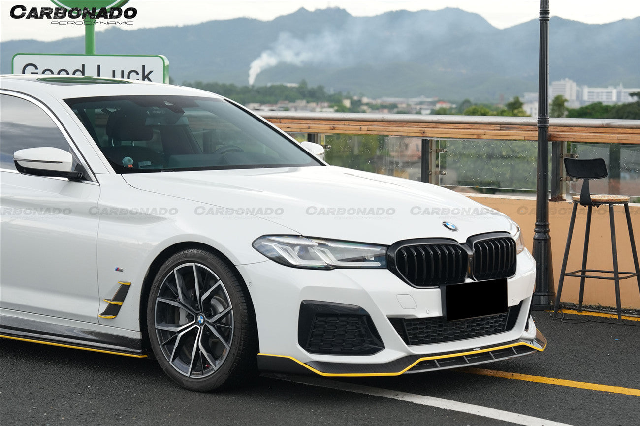 Molduras de ventilación de guardabarros de fibra de carbono seca estilo AD M-tech para BMW Serie 5 G30 G38 2020-2023 Carbonado