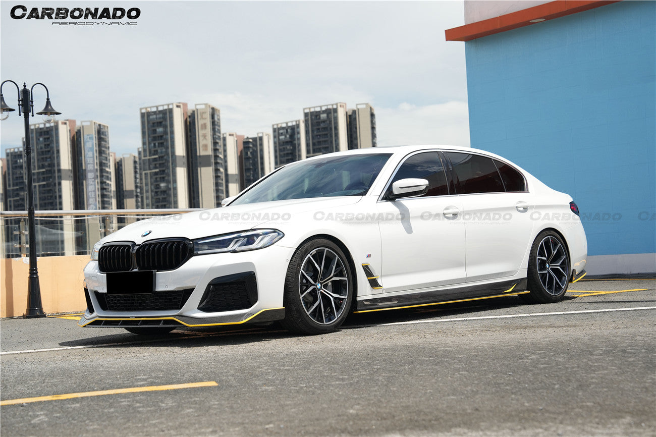 Molduras de ventilación de guardabarros de fibra de carbono seca estilo AD M-tech para BMW Serie 5 G30 G38 2020-2023 Carbonado