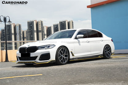 Molduras de ventilación de guardabarros de fibra de carbono seca estilo AD M-tech para BMW Serie 5 G30 G38 2020-2023 Carbonado