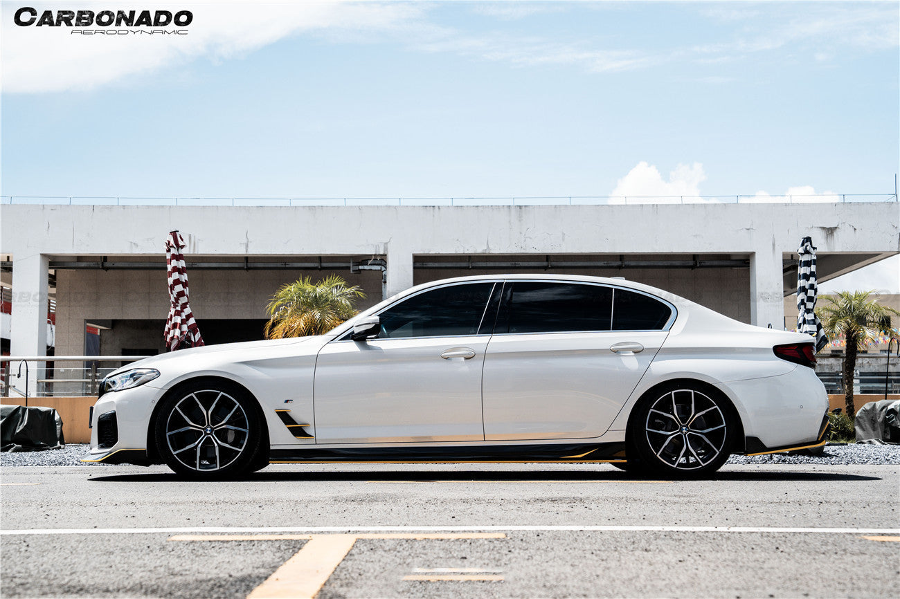 Molduras de ventilación de guardabarros de fibra de carbono seca estilo AD M-tech para BMW Serie 5 G30 G38 2020-2023 Carbonado