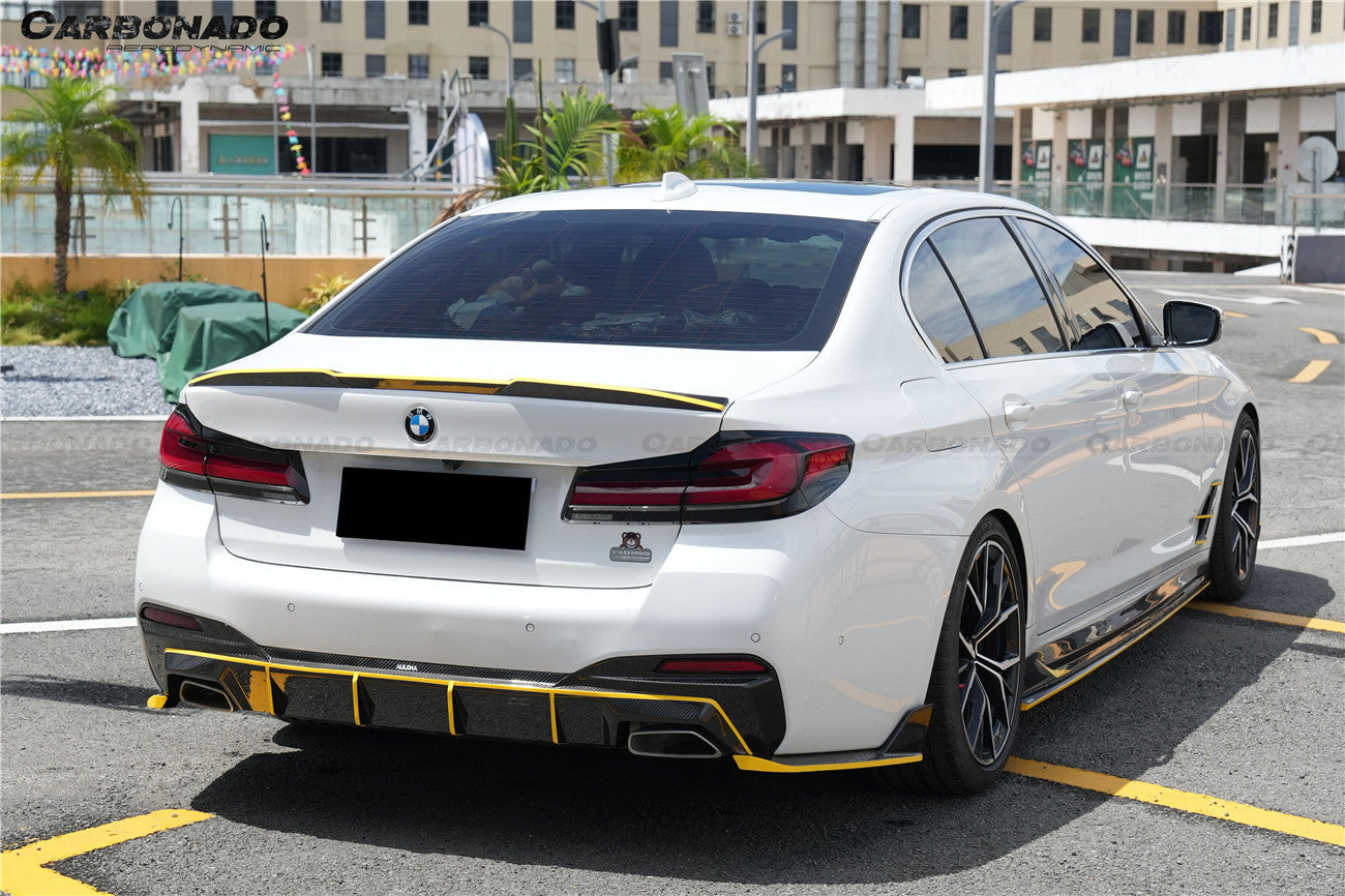 Carbonado 2020-2023 BMW 5 Series G30 G38 M-tech AD Style Dry Carbon Fiber Rear Diffuser Lip