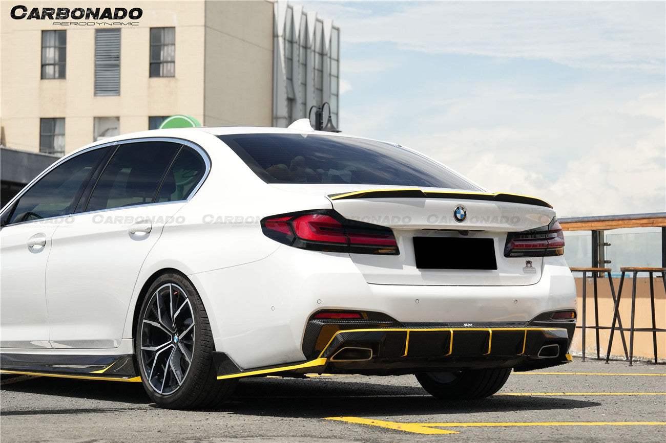 Carbonado 2020-2023 BMW 5 Series G30 G38 M-tech AD Style Dry Carbon Fiber Rear Diffuser Lip