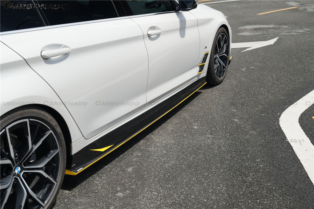 Carbonado 2016-2023 BMW 5 Series G38 M-tech AD Style Dry Carbon Fiber Side Skirts