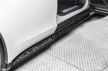 Faldones laterales de fibra de carbono seca estilo Porsche Panamera 976, 971 y 976SD Carbonado 2017-2025