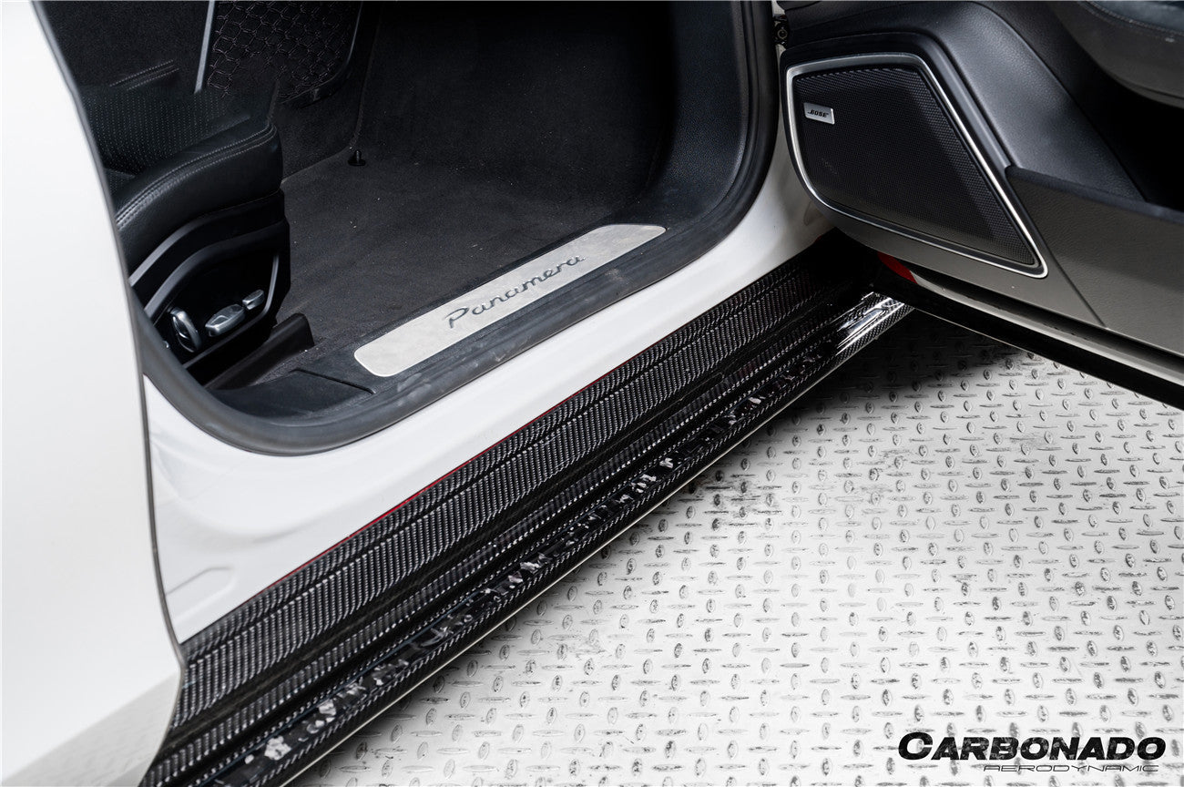 Faldones laterales de fibra de carbono seca estilo Porsche Panamera 976, 971 y 976SD Carbonado 2017-2025