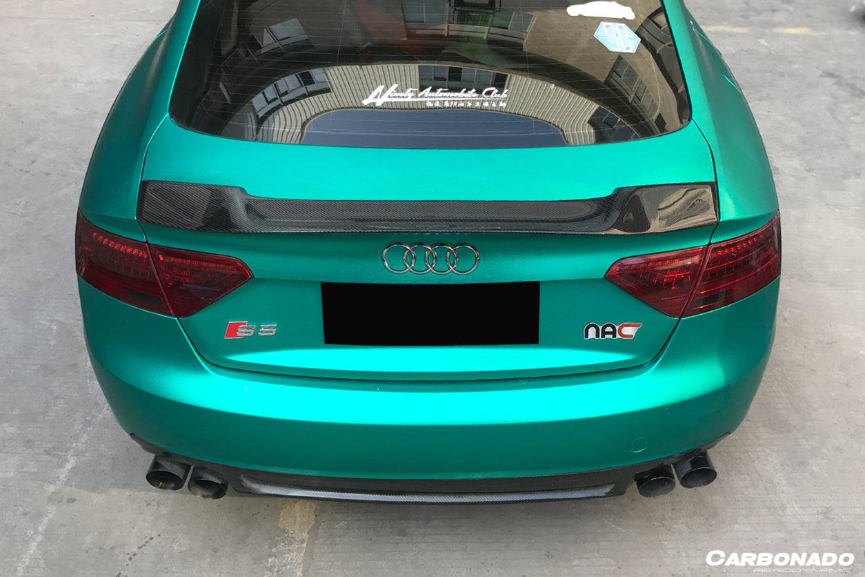 Carbonado 2009-2015 Audi A5 Sline S5 Sedan RT Style Carbon Fiber Trunk Spoiler