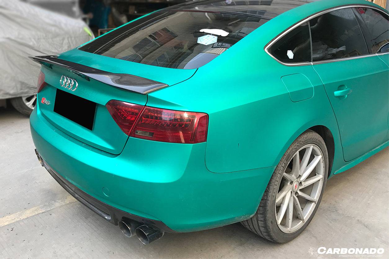 Carbonado 2009-2015 Audi A5 Sline S5 Sedan RT Style Carbon Fiber Trunk Spoiler