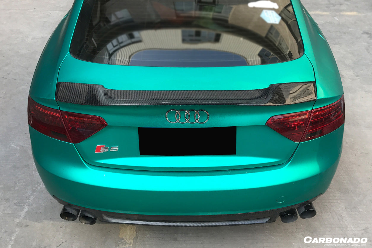Carbonado 2009-2015 Audi A5 Sline S5 Sedan RT Style Carbon Fiber Trunk Spoiler