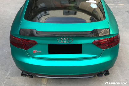 Carbonado 2009-2015 Audi A5 Sline S5 Sedan RT Style Carbon Fiber Trunk Spoiler
