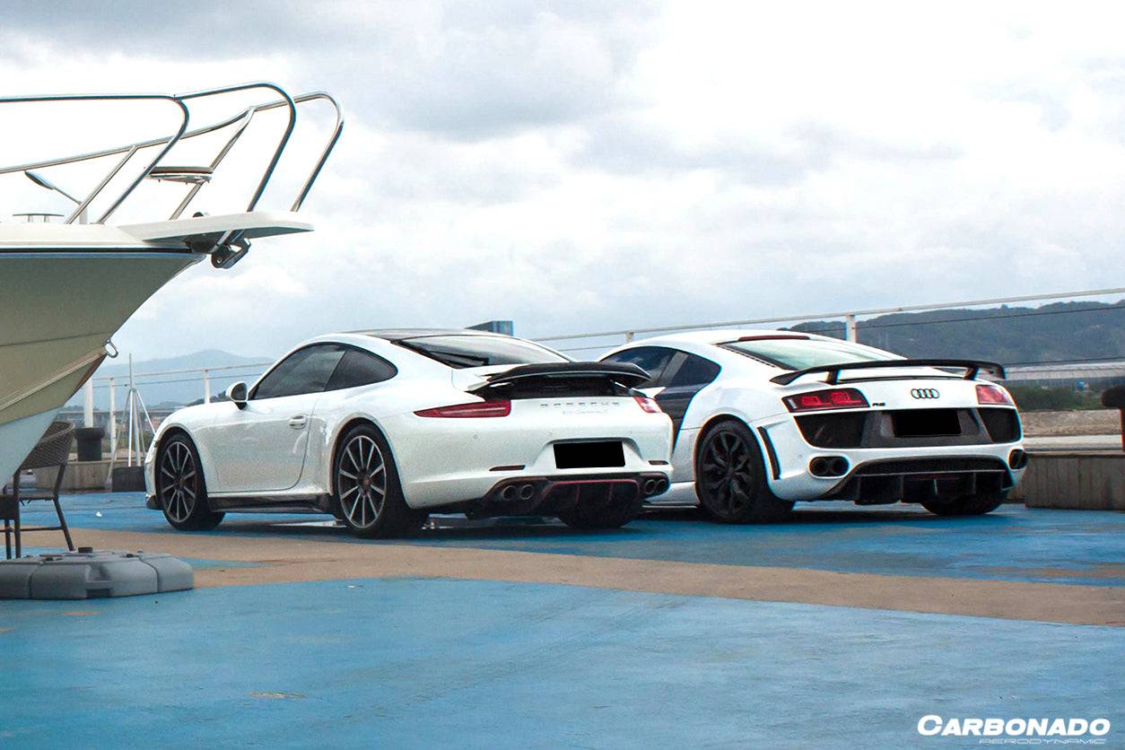 Carbonado 2006-2015 Audi R8 V8 V10 Coupe Spyder DPGT Style Rear Bumper With Exhaust Tips