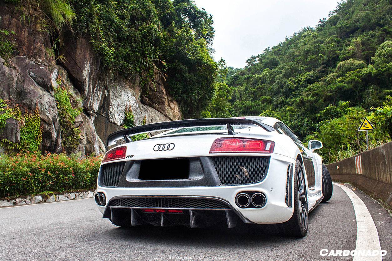 Carbonado 2006-2015 Audi R8 V8 V10 Coupe Spyder DPGT Style Rear Bumper With Exhaust Tips