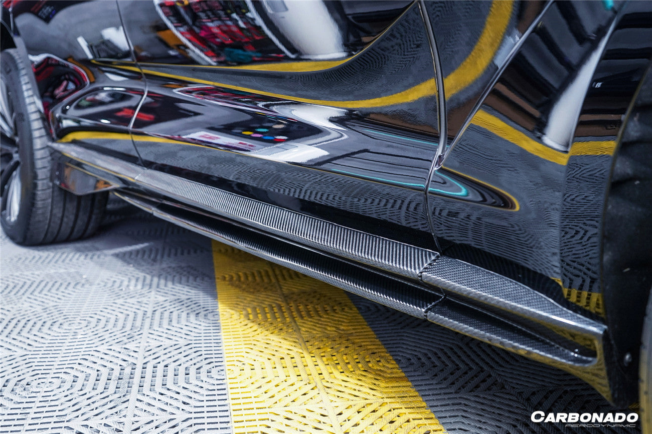 Faldones laterales de fibra de carbono seco estilo Aston Martin DBX 707 Carbonado 2021-2024