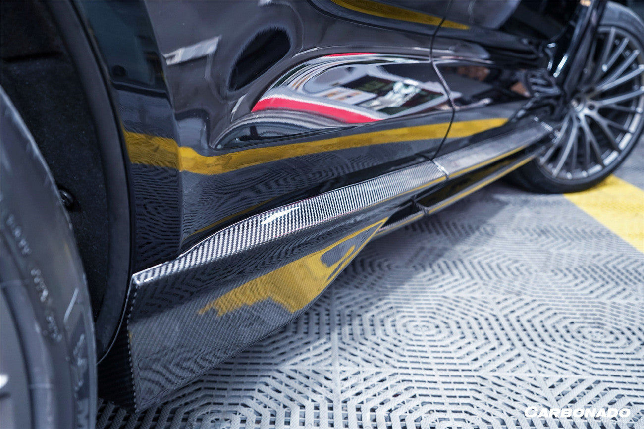 Faldones laterales de fibra de carbono seco estilo Aston Martin DBX 707 Carbonado 2021-2024