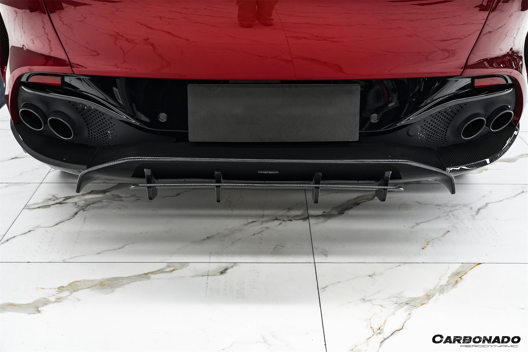 Carbonado 2021-2024 Aston Martin DBX 707 Style Dry Carbon Fiber Rear Bumper with  Exhaust tips