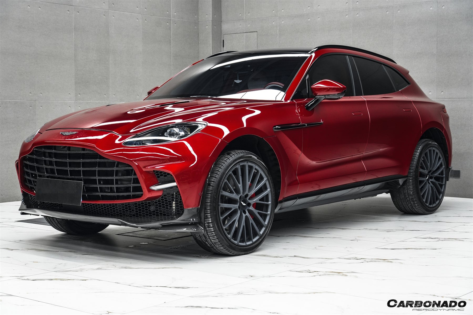 Carbonado 2021-2024 Aston Martin DBX 707 Style Dry Carbon Fiber Front Bumper With Lights