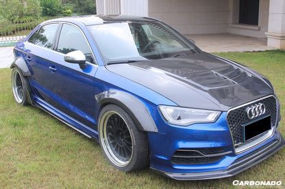 Carbonado 2013-2020 Audi RS3 S3 A3 Sline Sedan BKSS Style Side Skirts Under Board