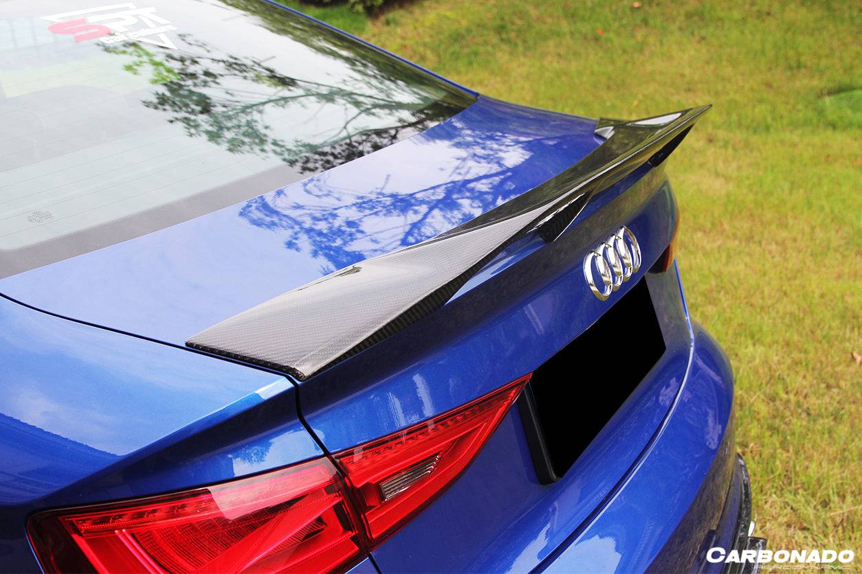 Alerón de maletero de fibra de carbono estilo RT para Audi S3 A3 RS3 8V Sedán Carbonado 2013-2020