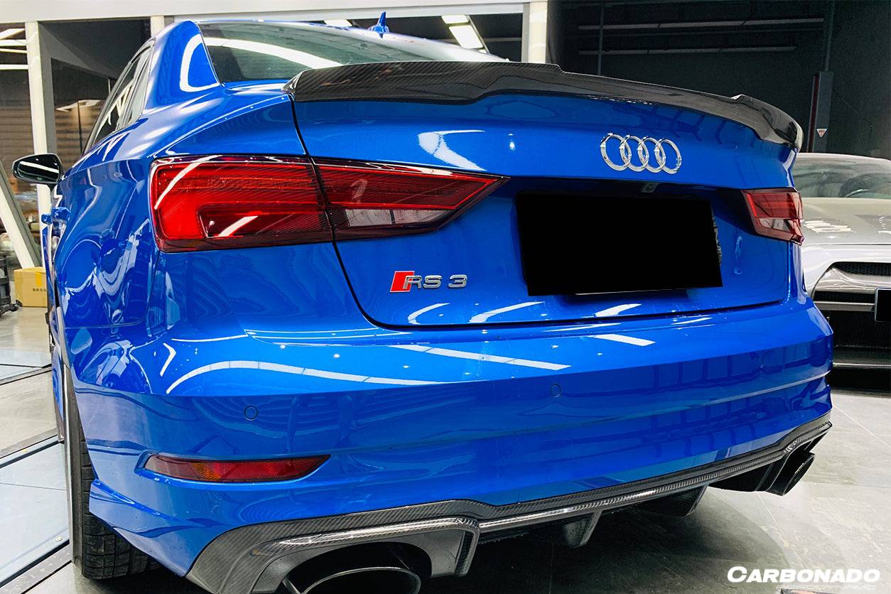 Carbonado 2013-2020 Audi S3  A3  RS3 8V Sedan RW Style Carbon Fiber Trunk Spoiler