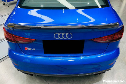 Carbonado 2013-2020 Audi S3  A3  RS3 8V Sedan RW Style Carbon Fiber Trunk Spoiler
