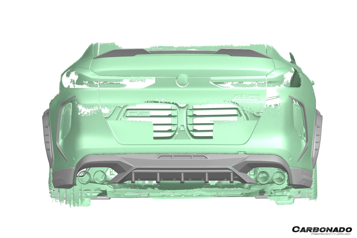 Molduras de ventilación para parachoques trasero de fibra de carbono seca estilo AD Carbonado | BMW X6M F96 G06 X6 2020-2025