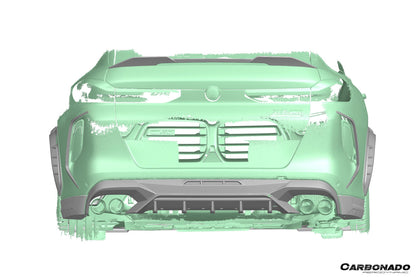 Molduras de ventilación para parachoques trasero de fibra de carbono seca estilo AD Carbonado | BMW X6M F96 G06 X6 2020-2025