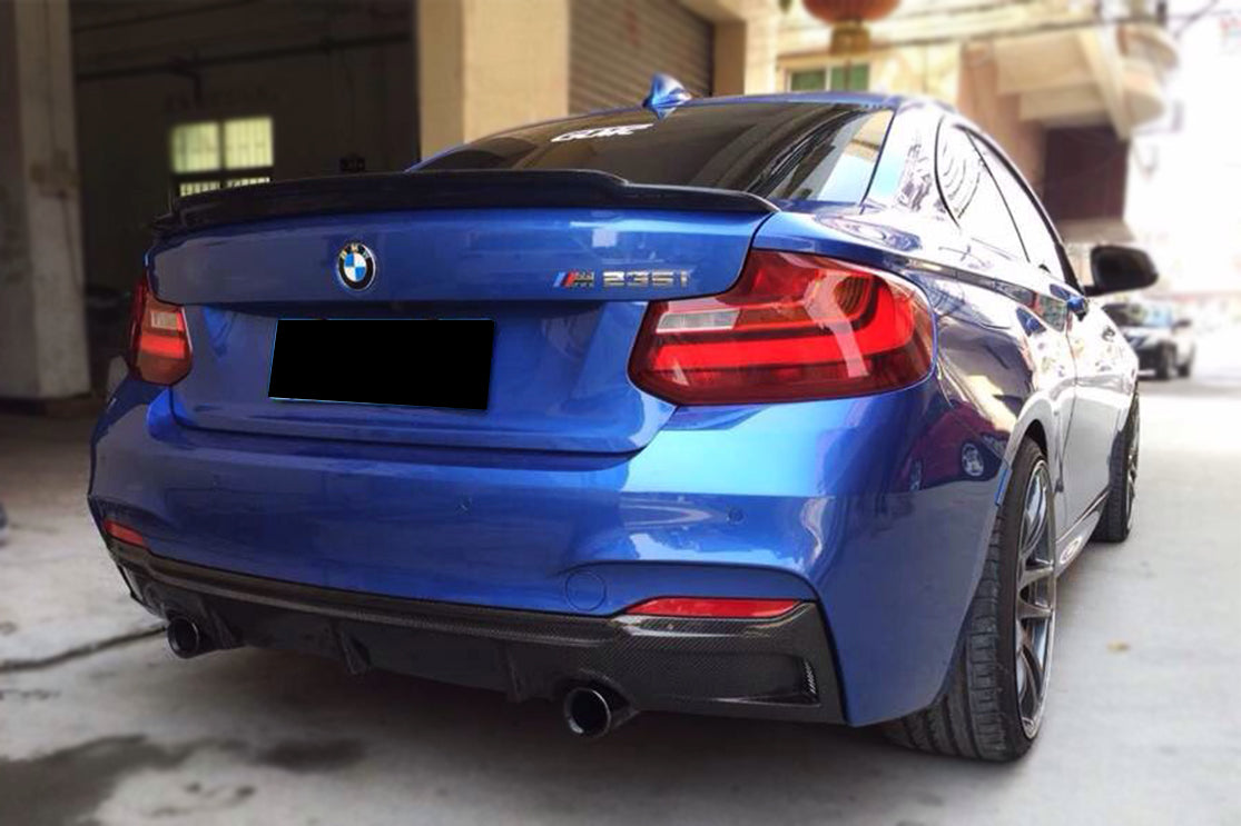 Labio difusor trasero estilo EXOT para BMW Serie 2 F22 y F23 Carbonado 2013-2016 (solo M-Tech)