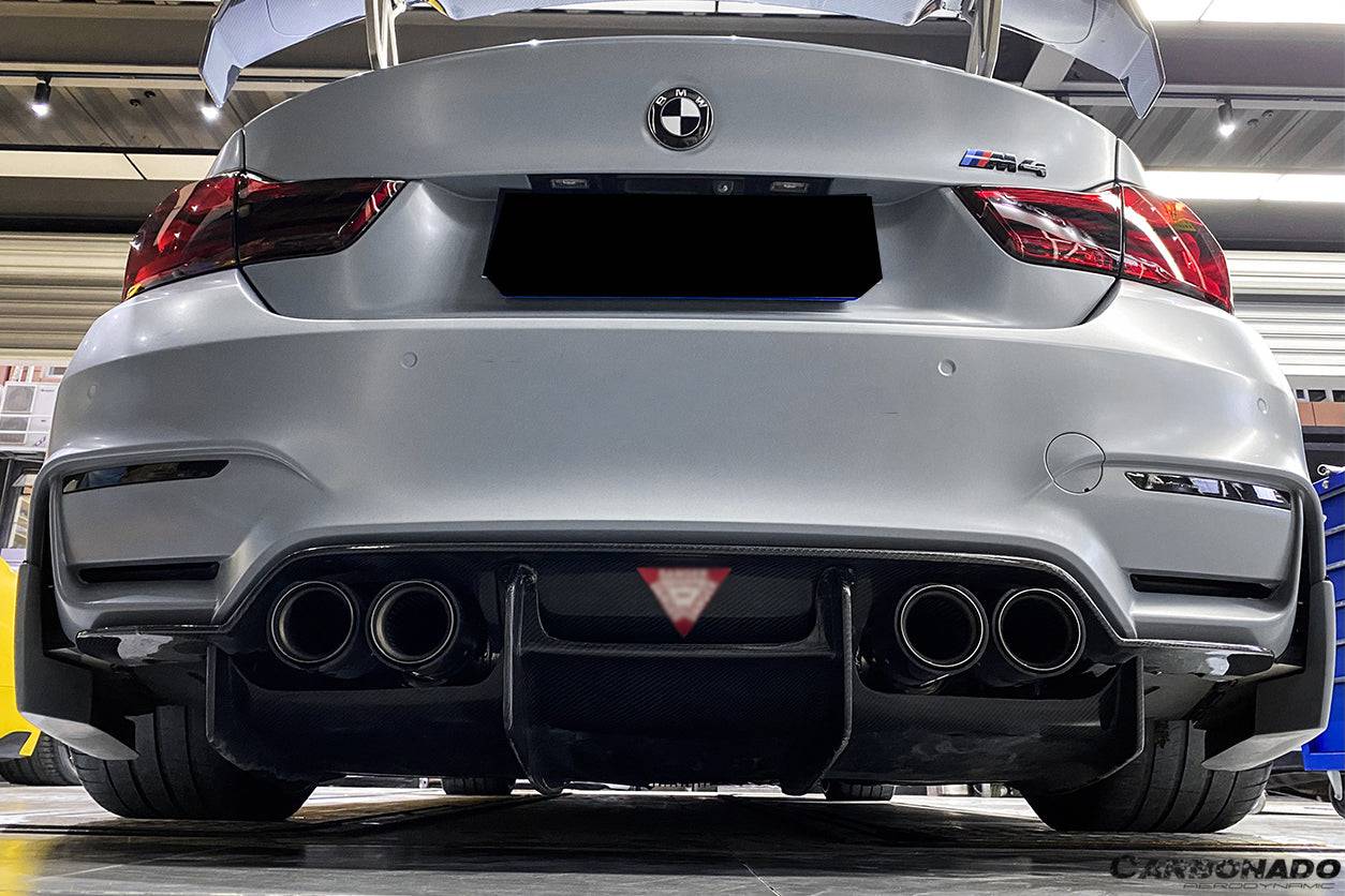 Carbonado 2014-2020 BMW M3 F80   M4 F82 SM Style Carbon Fiber Rear Diffuser and Lip
