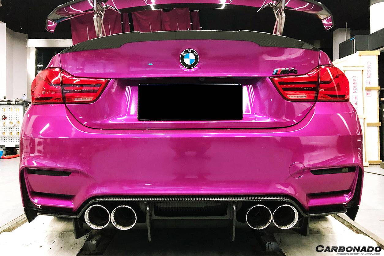 Carbonado 2014-2020 BMW M3 F80   M4 F82 SM Style Carbon Fiber Rear Diffuser and Lip