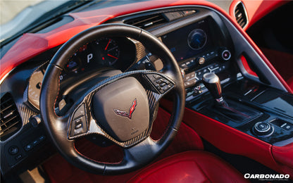 Carbonado 2013-2019 Corvette C7 Z06 Grandsport Dry Carbon Fiber Automatic Manual Control Gear Shift Panel Cover Trim