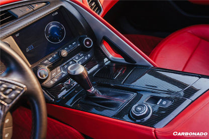 Carbonado 2013-2019 Corvette C7 Z06 Grandsport Dry Carbon Fiber Outside Gears Panel Protective Cover Trim