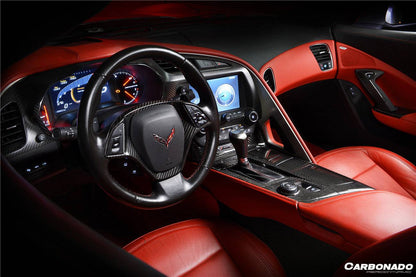 Carbonado 2013-2019 Corvette C7 Z06 Grandsport Dry Carbon Fiber Interior Door Handle molding Cover Trims