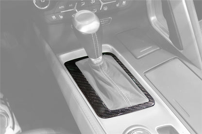 DarwinPRO 2013-2019 Corvette C7 Z06 Grandsport - Embellecedor de panel de cambio de marchas con control manual automático interior de fibra de carbono seco