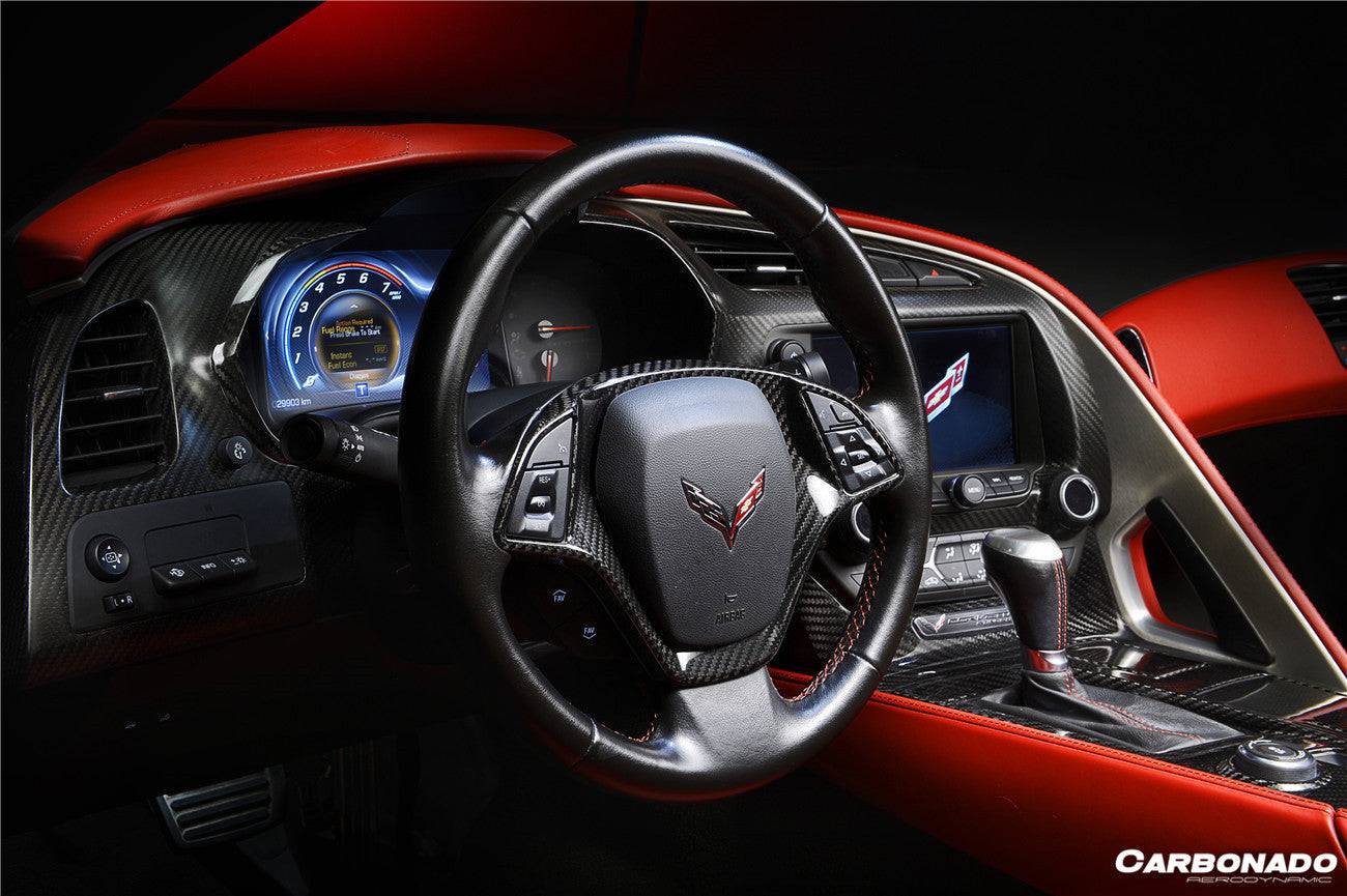Carbonado 2013-2019 Corvette C7 Z06 Grandsport Dry Carbon Fiber Interior Dashboard Panel Decor Cover Trim