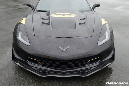 Carbonado 2013-2019 Corvette C7 Z51 Z06 Grandsport Carbon Fiber Front Lip with Caps