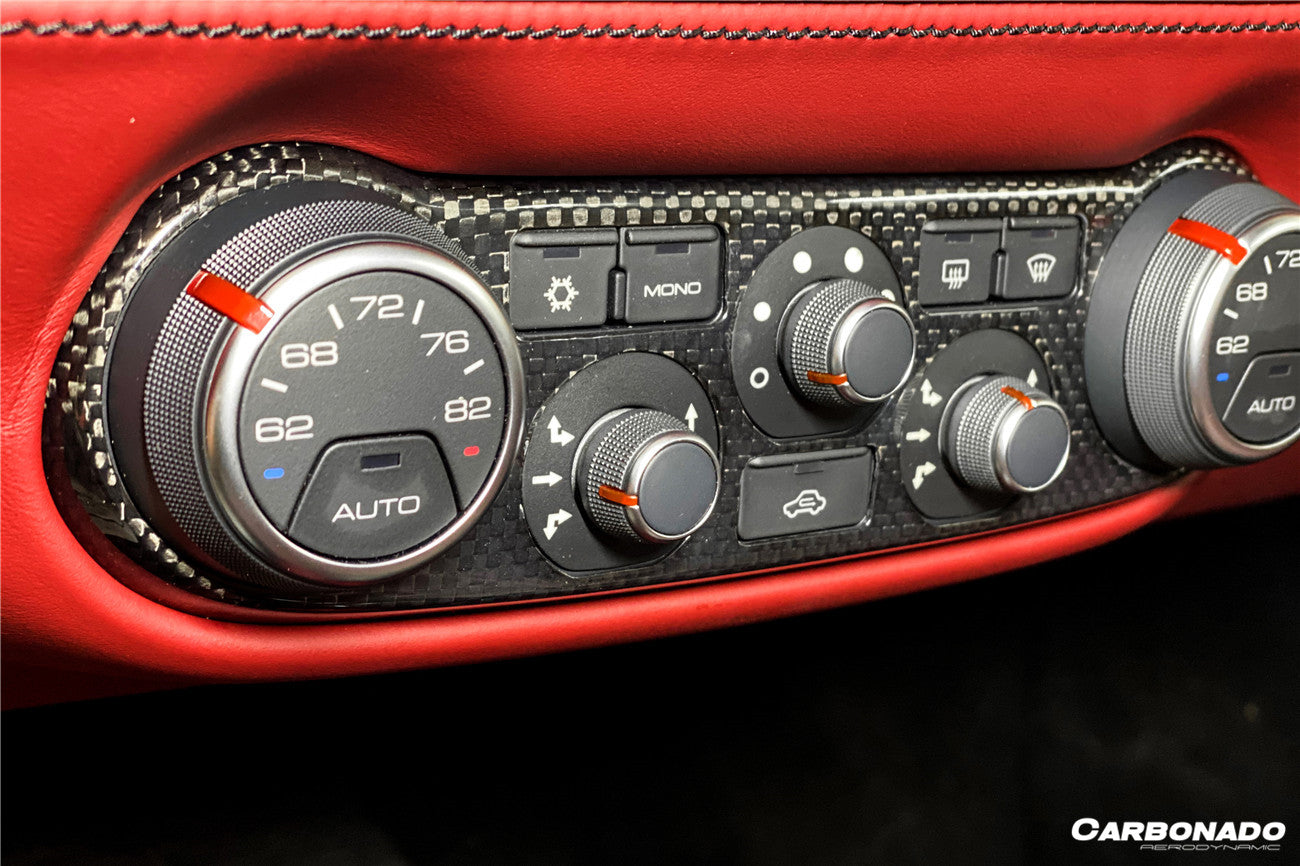 Carbonado 2015-2020 Ferrari 488 GTB Spider Dry Carbon Fiber AC Control Panel Cover