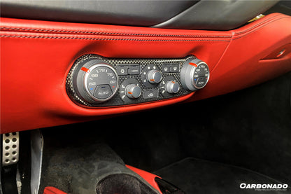Carbonado 2015-2020 Ferrari 488 GTB Spider Dry Carbon Fiber AC Control Panel Cover