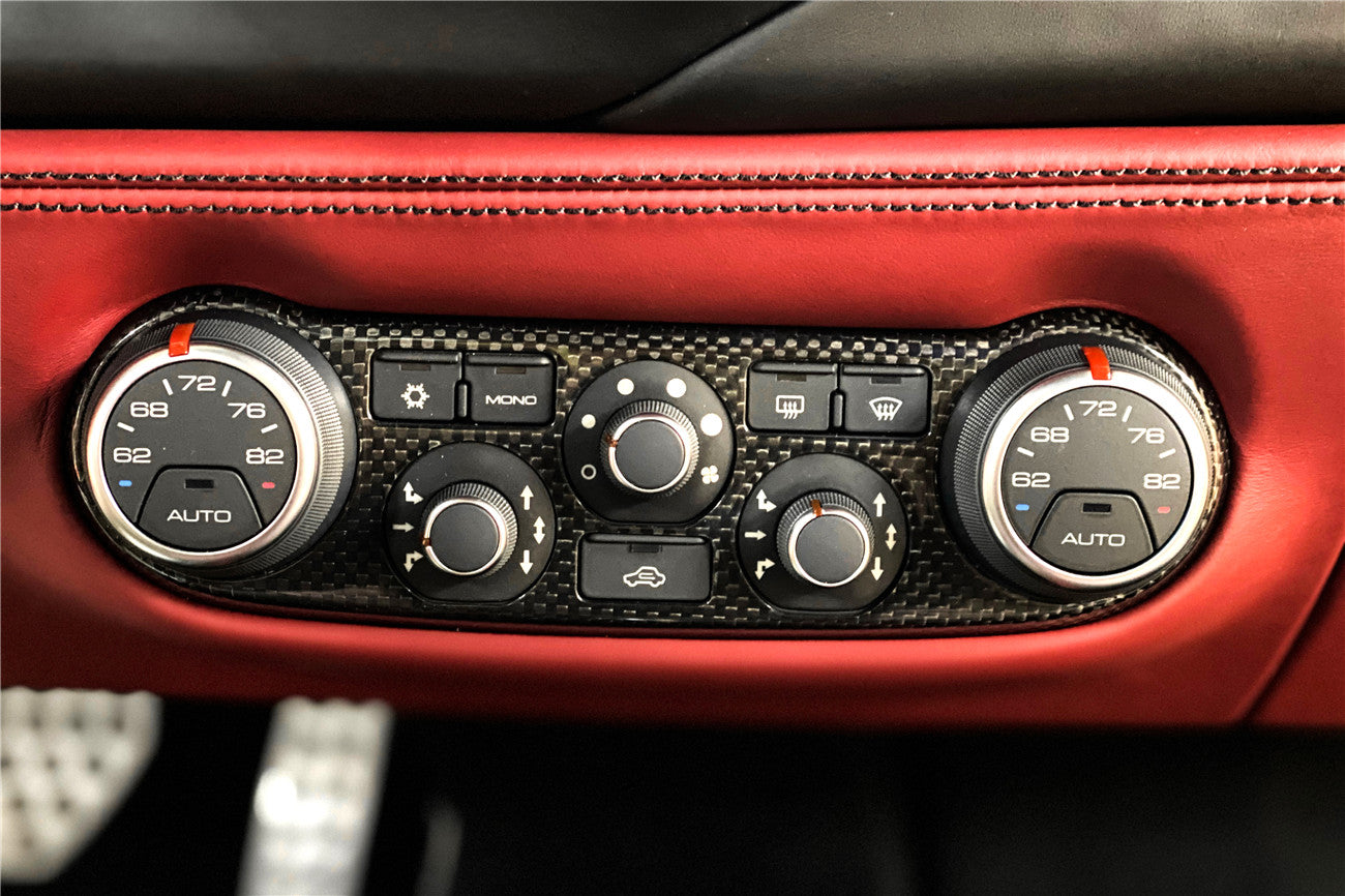 DarwinPRO Dry Carbon Fiber AC Control Panel Cover | 2015-2020 Ferrari 488 GTB & Spider