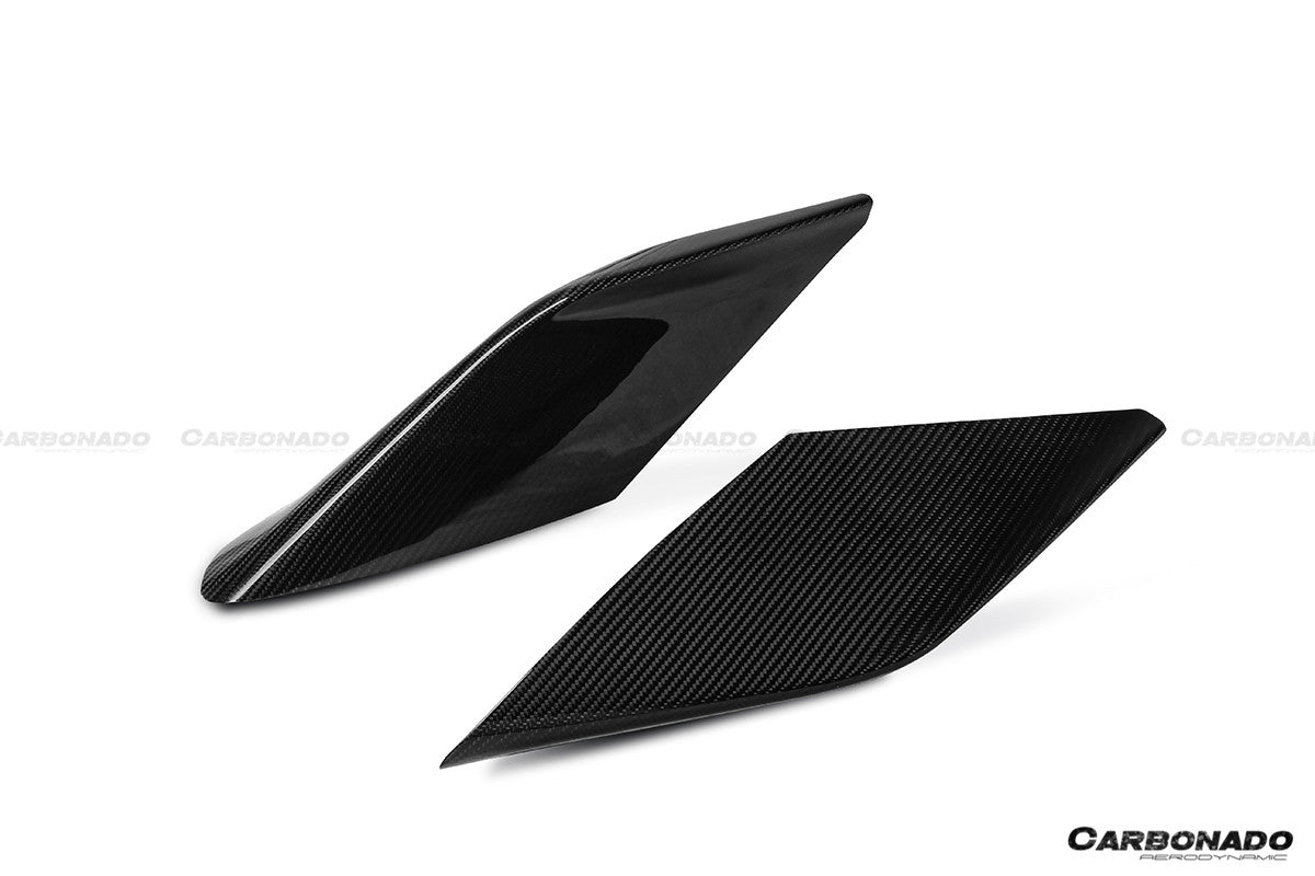 Carbonado OEM Style Dry Carbon Fiber Side Air Intake Fins Flaps Wings | 2019-2024 Ferrari F8