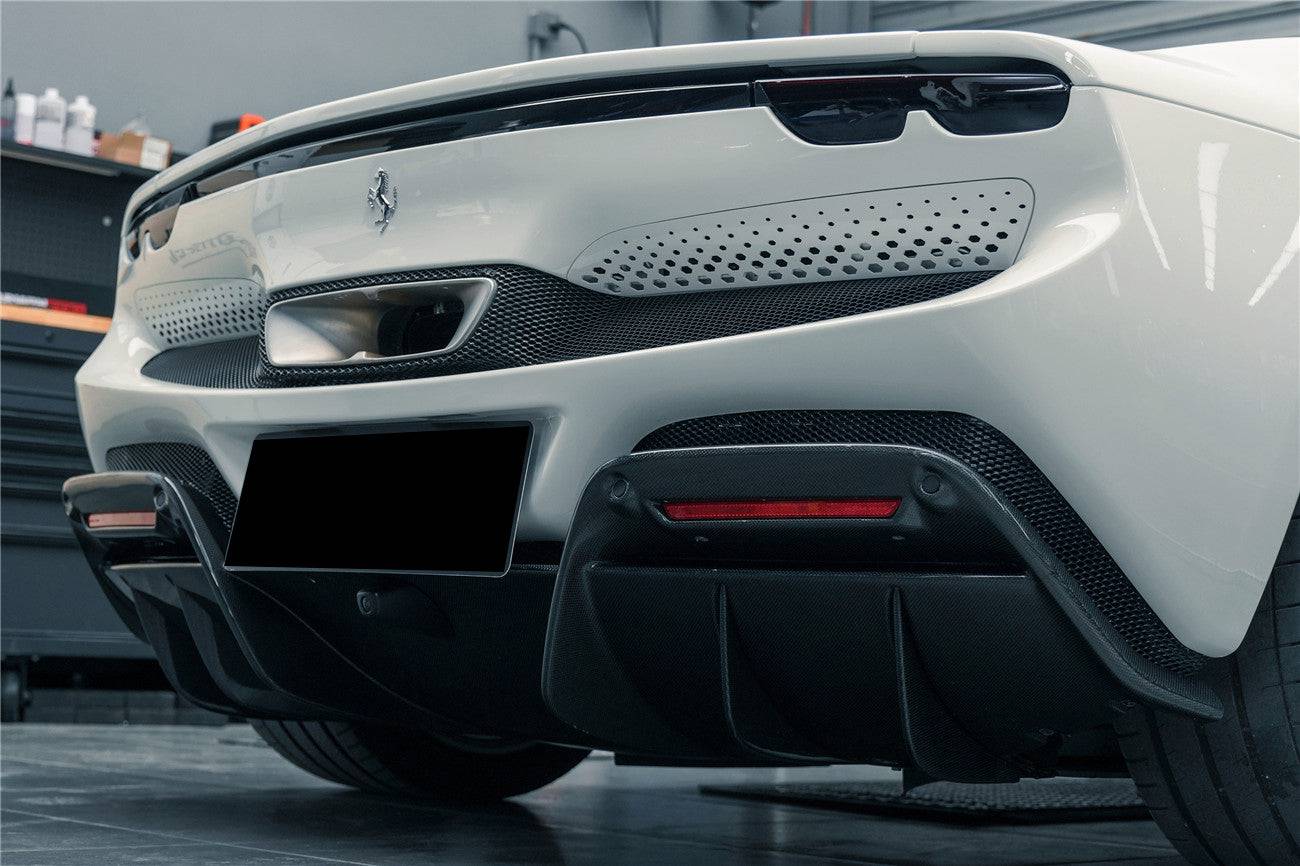 Carbonado 2022-UP Ferrari 296 GTB OE Style Carbon Fiber Rear Diffuser