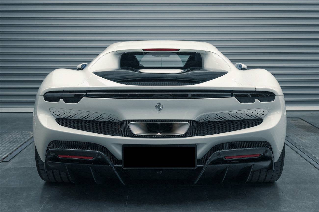 Carbonado 2022-UP Ferrari 296 GTB OE Style Carbon Fiber Rear Bumper With Diffuser