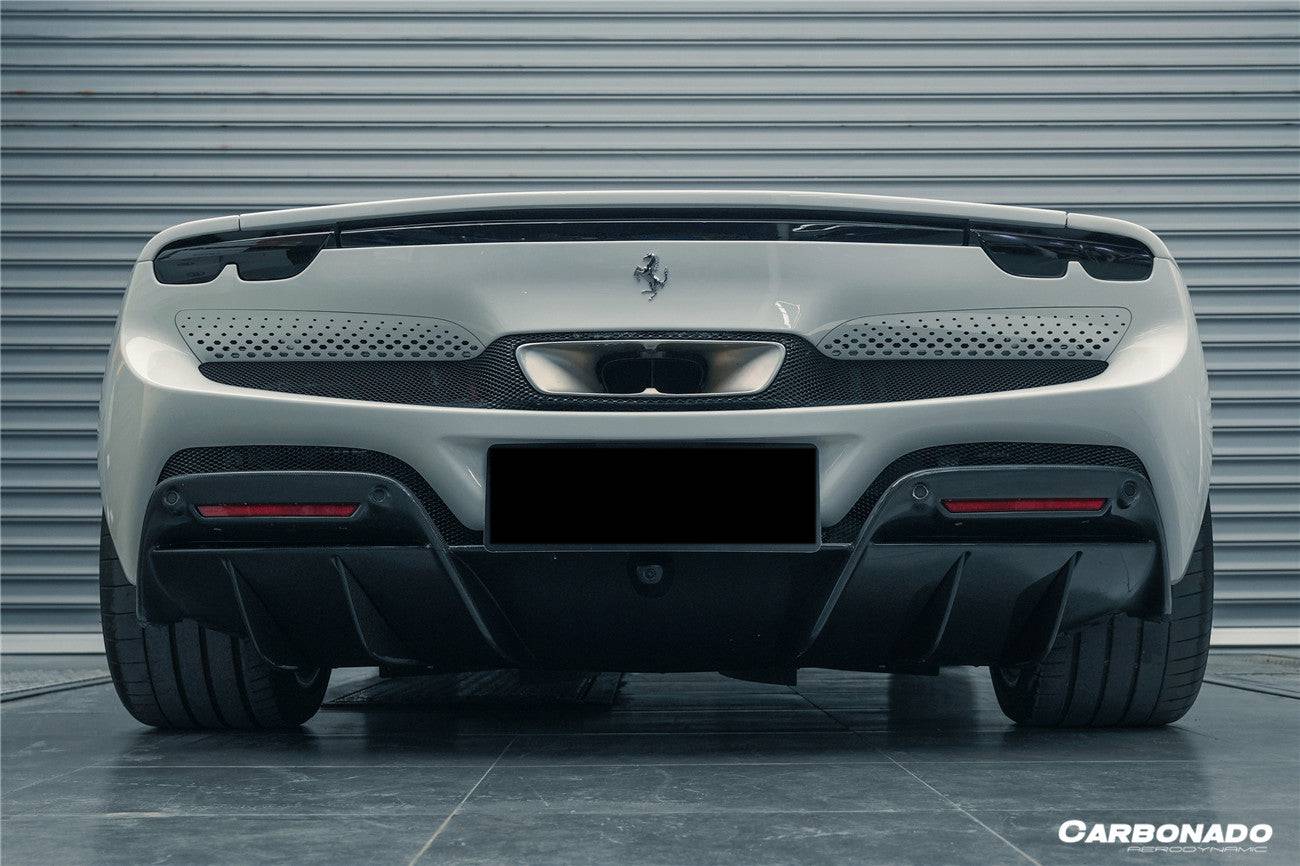 Carbonado 2022-UP Ferrari 296 GTB OE Style Carbon Fiber Rear Bumper With Diffuser