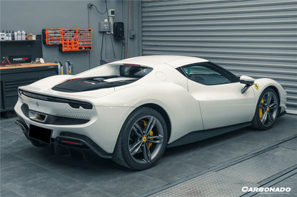 Carbonado 2022-UP Ferrari 296 GTB OE Style Carbon Fiber Rear Bumper With Diffuser